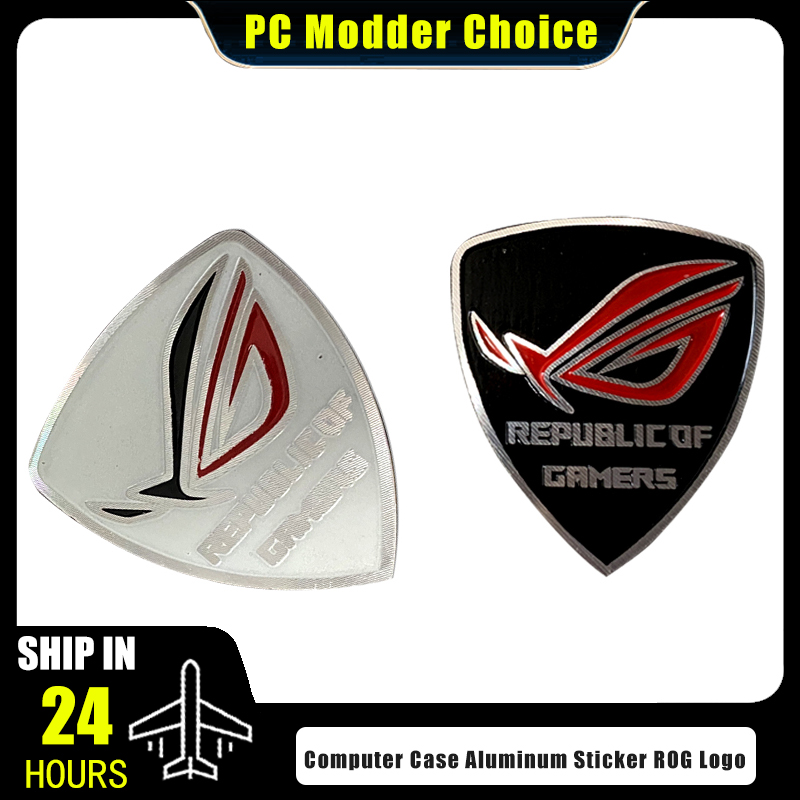 Gaming Accessories For Gaming Room - Computer Case Aluminum Sticker ROG Logo