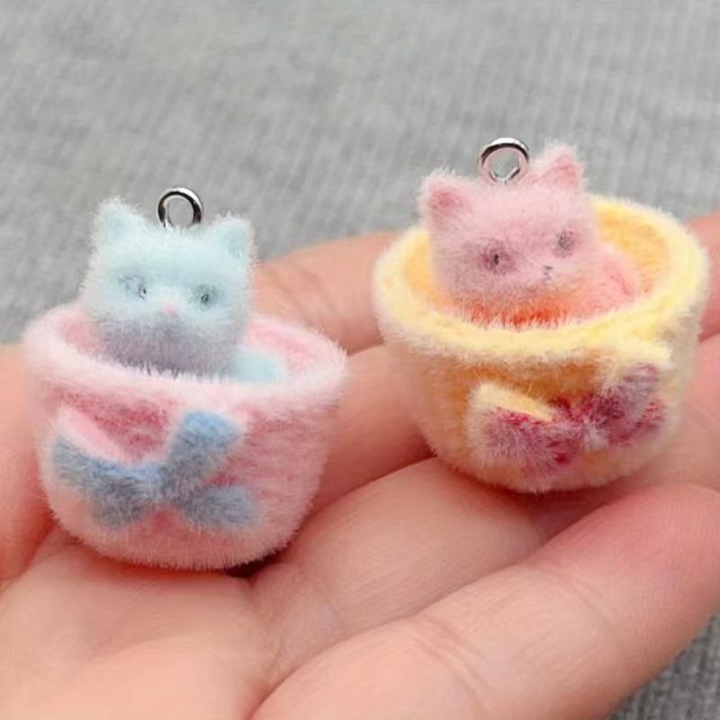4pcs 3D plush resin cat pendan - Gaming Accessories Gifts review and price