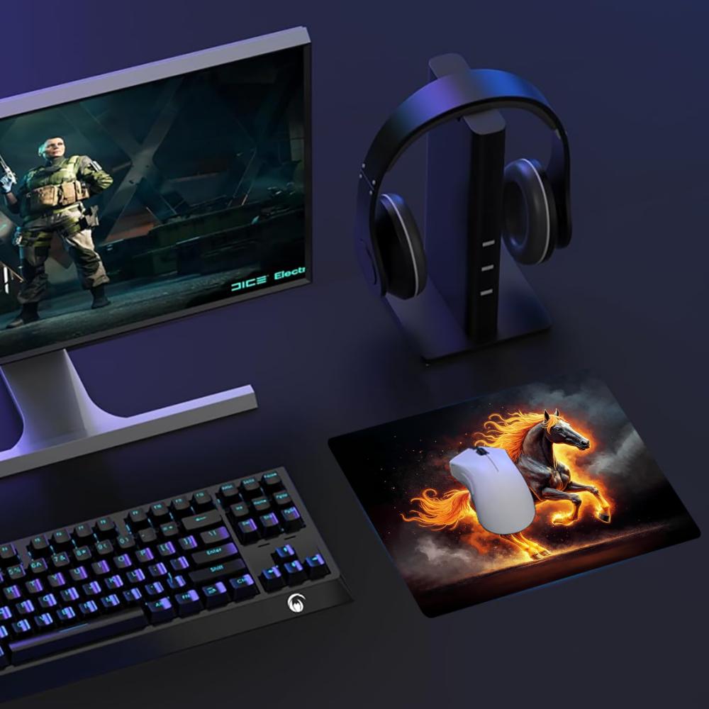 Fire Horse Pattern Mouse Pad R - Gaming Accessories For Free Fire review and price