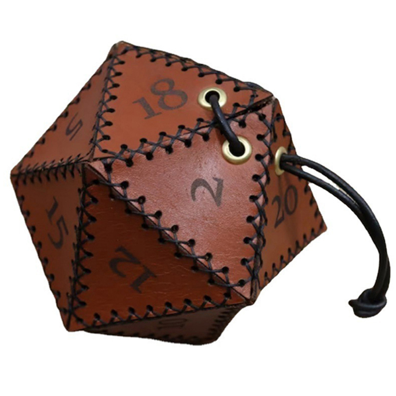 Leather D20 Dice Bag Polygonal - Gaming Accessories Ideas review and price