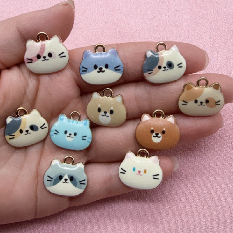 12pcs Printed Cat Head Alloy D - Gaming Accessories Gifts review and price
