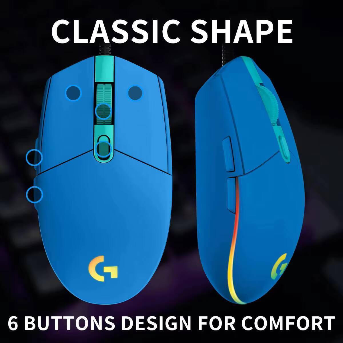 Logitech G203 LIGHTSYNC Wired  - Logitech Mouse G203 review and price